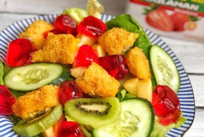 Fish with Strawberry Jelly Salad