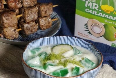 Cucumber Yogurt with Pandan Jelly