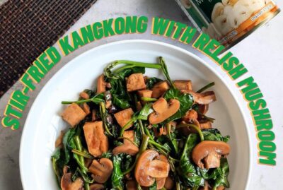 Stir Fried Kangkong with Relish Mushroom